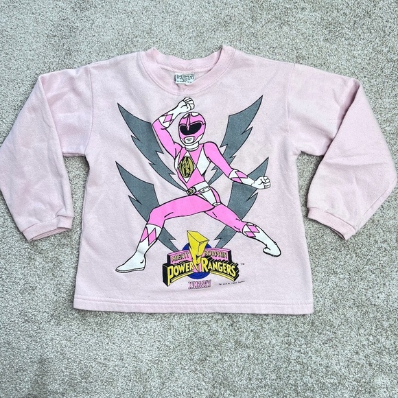 Power Ranger Other - Vintage 1994 Mighty Morphin Power Rangers Pink Graphic Sweater Girls 6 7